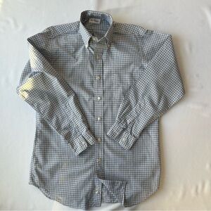 Paul Fredrick Gray Checkered Button Down Shirt